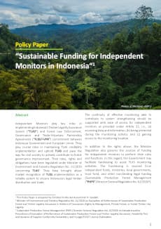 Sustainable Funding for Independent Monitors in Indonesia